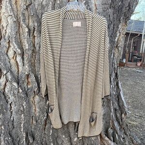 Zadig & Voltaire Black and Cream Striped Cardigan